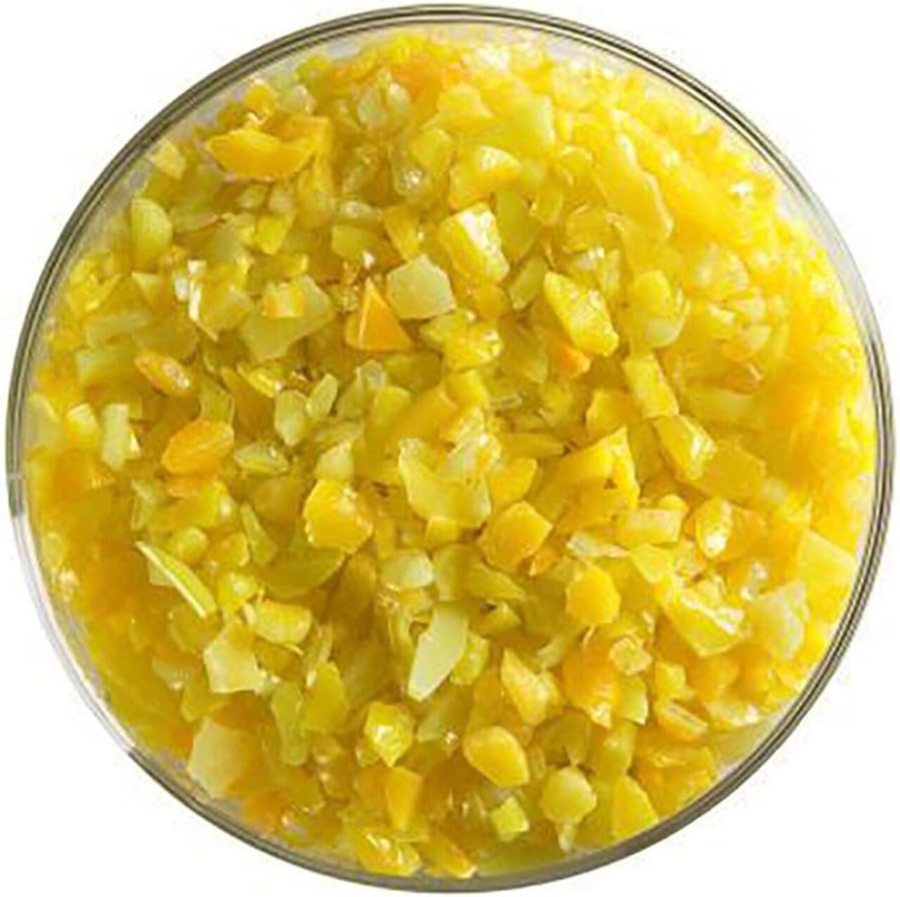 Bullseye Fusible Marigold Yellow Transparent Glass Frit 5oz Jar - 90 COE - #1320
